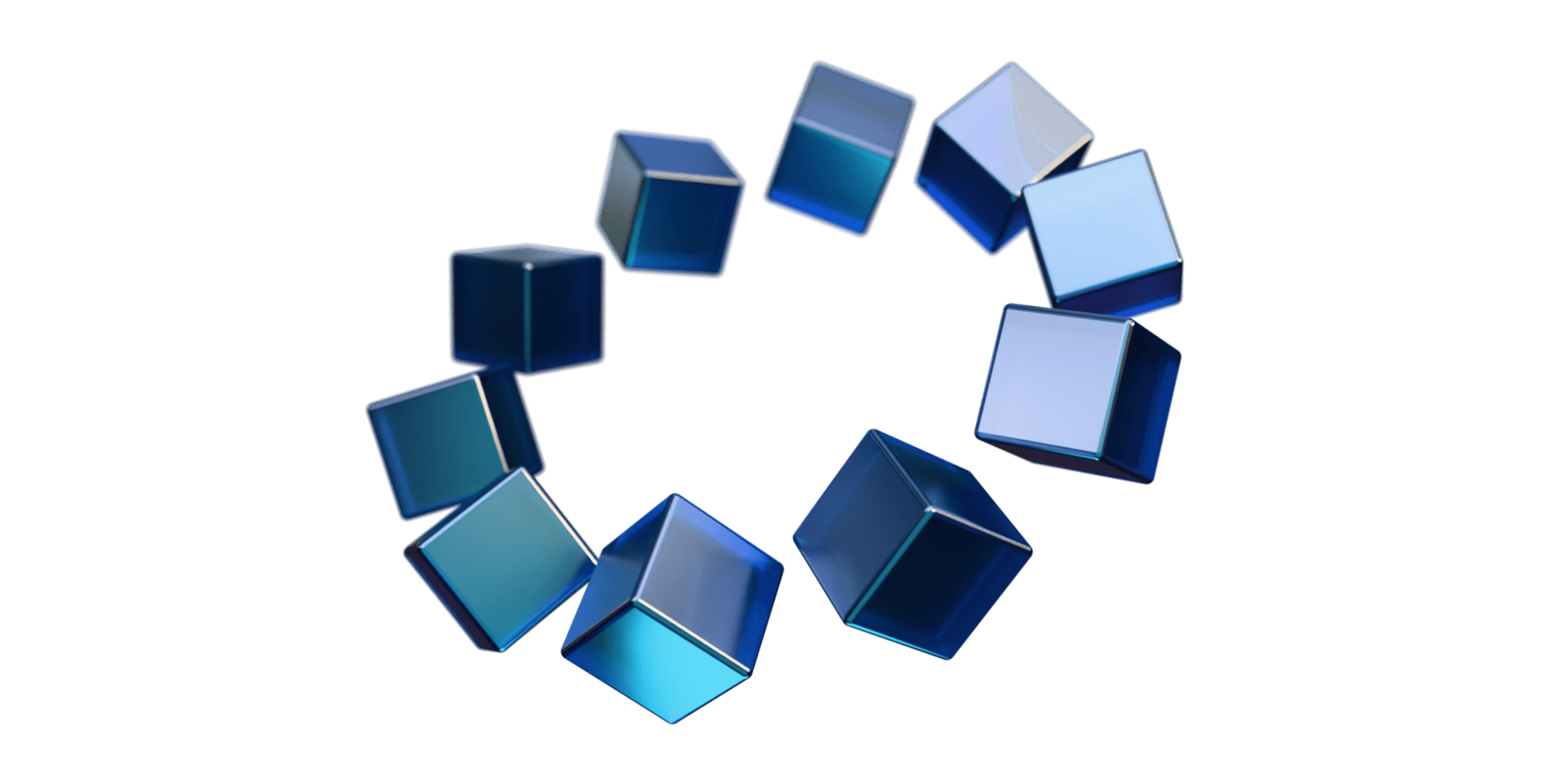 Blue Cubes In Circle Silvare 3d Moving